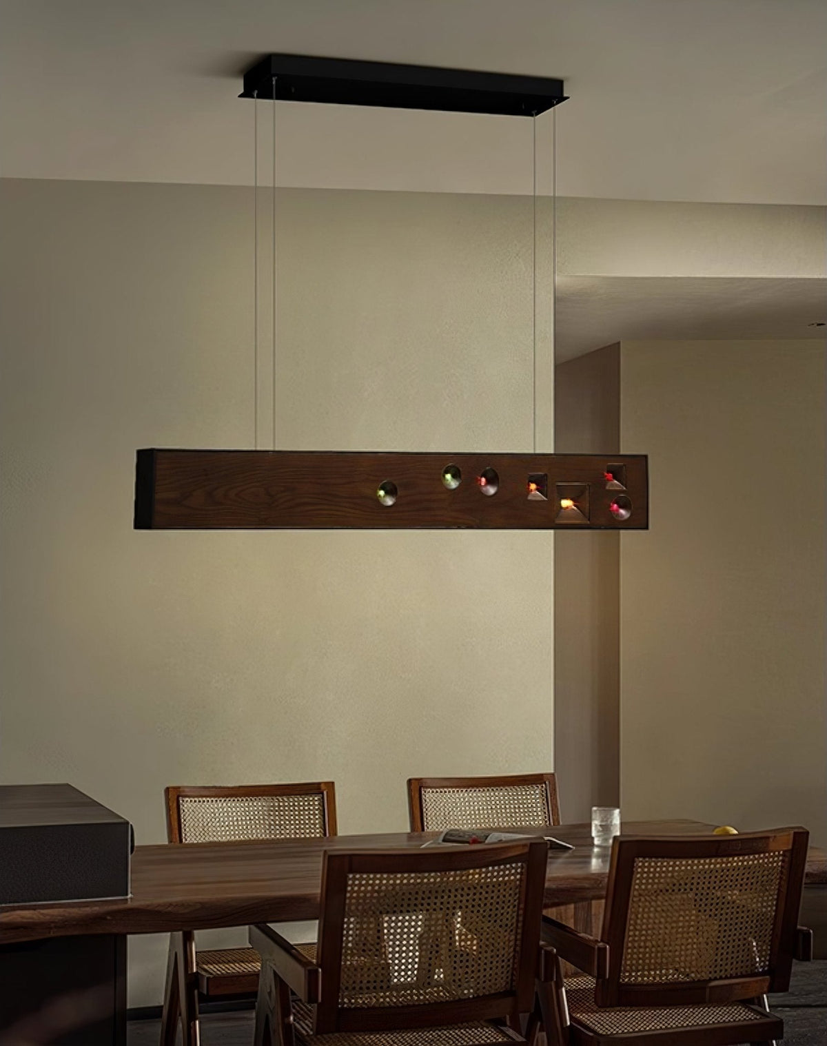 Axis Linear Wood LED Pendant Light for Kitchen Island and Dining Room