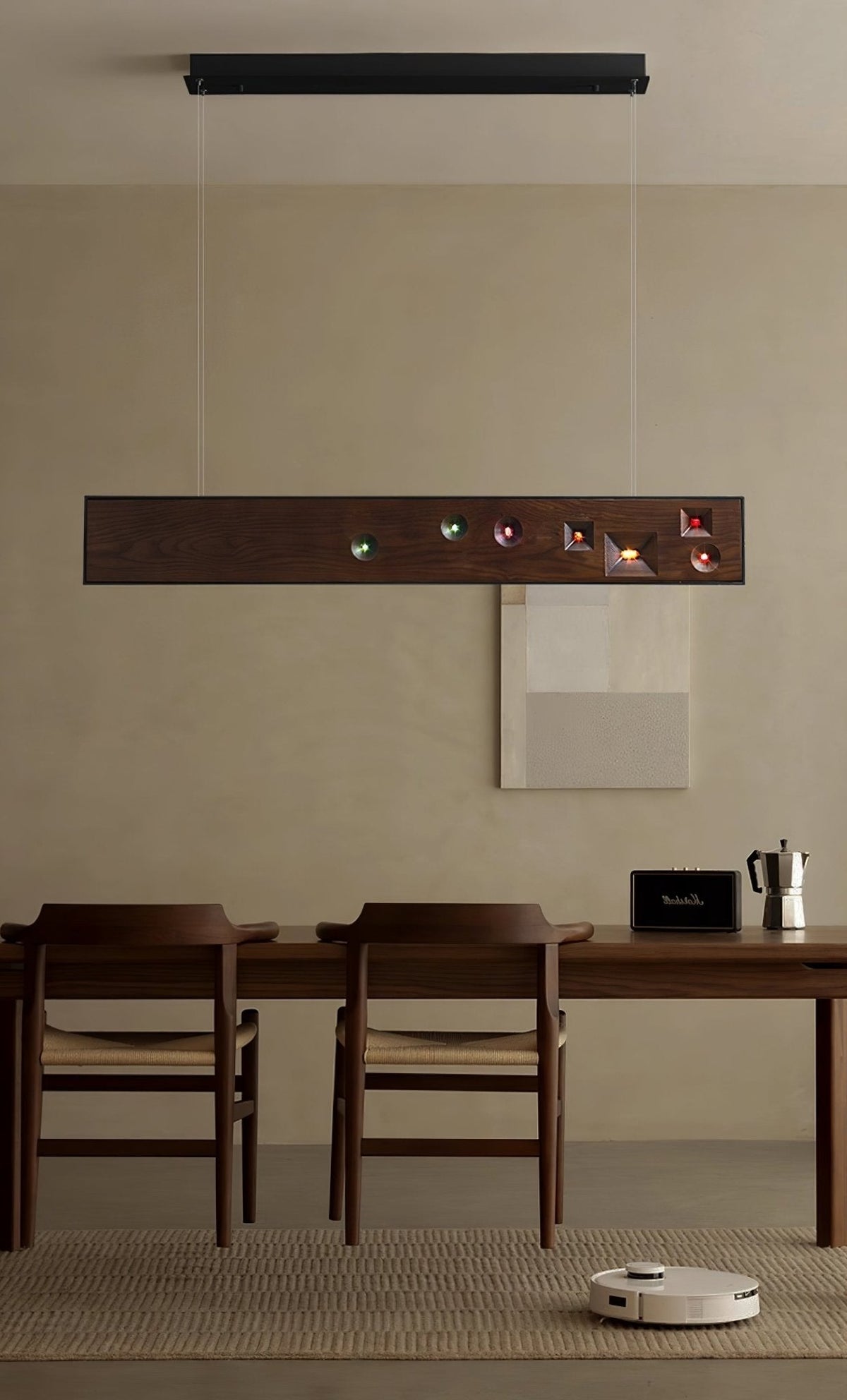 Axis Linear Wood LED Pendant Light for Kitchen Island and Dining Room