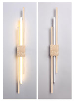 Axis Terra Wall Sconce in Travertine and Wood