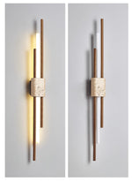 Axis Terra Wall Sconce in Travertine and Wood