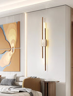 Axis Terra Wall Sconce in Travertine and Wood