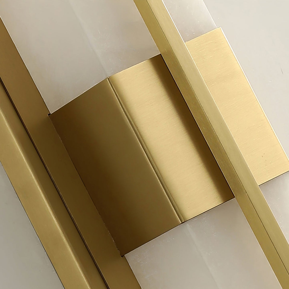 Axis Twin Alabaster LED Wall Sconce, Modern Brass & Black Finish