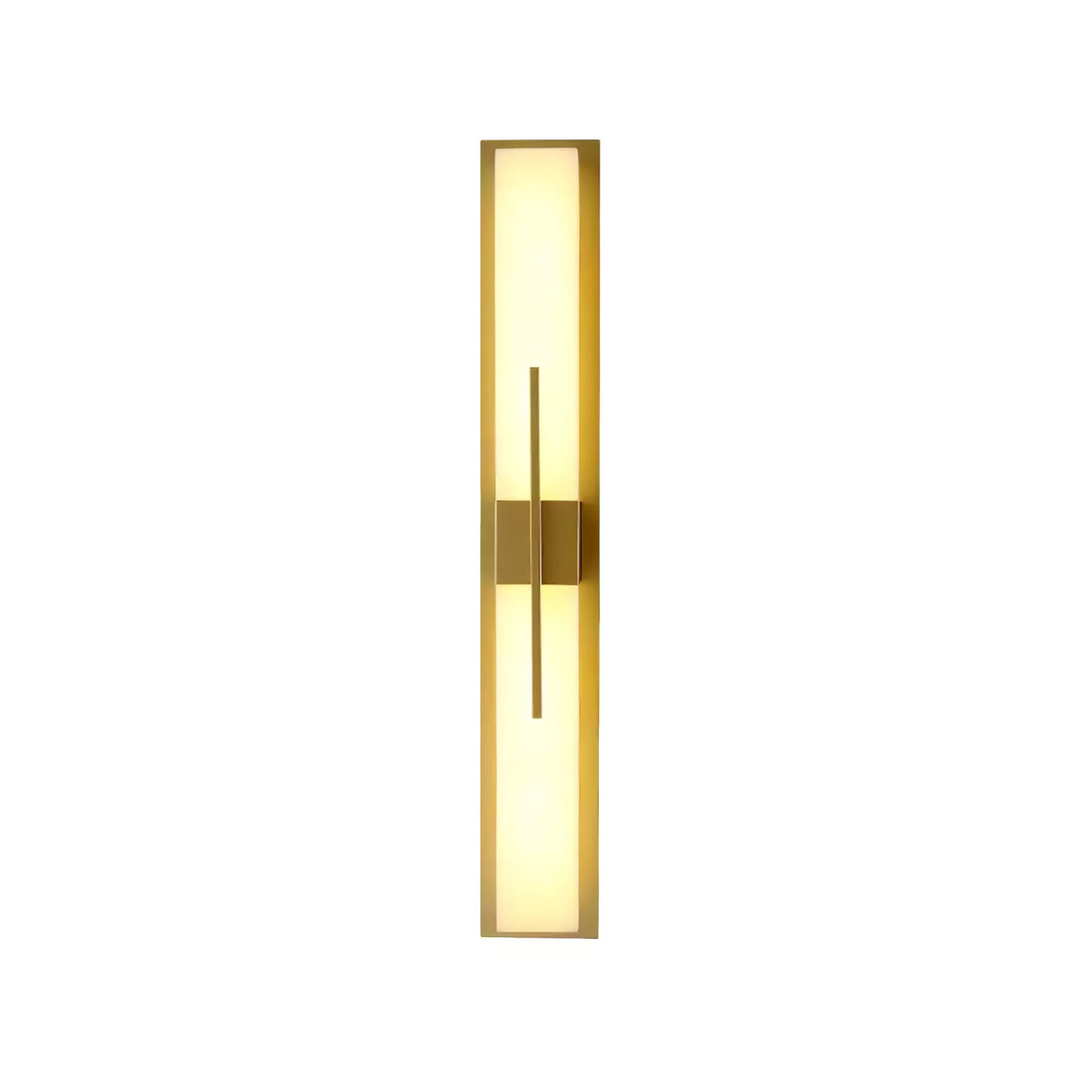 Axis Twin Alabaster LED Wall Sconce, Modern Brass & Black Finish