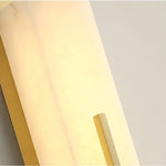Axis Twin Alabaster LED Wall Sconce, Modern Brass & Black Finish