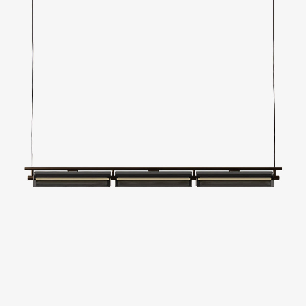 Modern Linear LED Chandelier for Kitchen Island, Smoked Acrylic Pendant Light