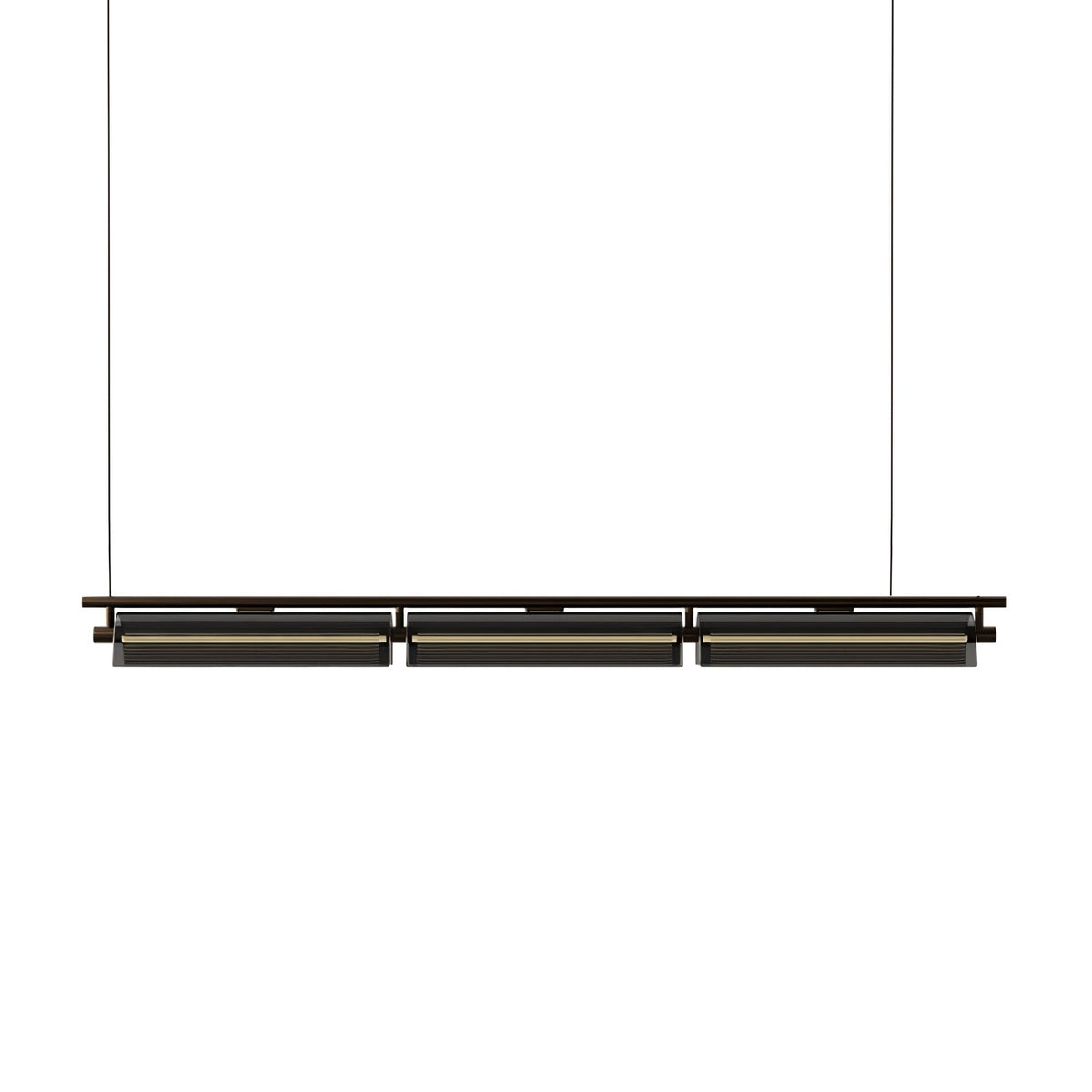 Modern Linear LED Chandelier for Kitchen Island, Smoked Acrylic Pendant Light