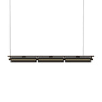 Modern Linear LED Chandelier for Kitchen Island, Smoked Acrylic Pendant Light
