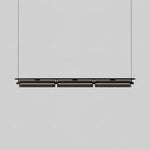 Modern Linear LED Chandelier for Kitchen Island, Smoked Acrylic Pendant Light