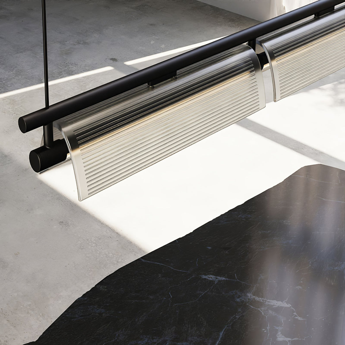 Modern Linear LED Chandelier for Kitchen Island, Smoked Acrylic Pendant Light