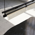 Modern Linear LED Chandelier for Kitchen Island, Smoked Acrylic Pendant Light