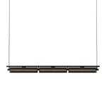 Modern Linear LED Chandelier for Kitchen Island, Smoked Acrylic Pendant Light