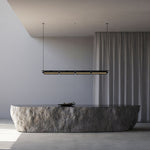 Modern Linear LED Chandelier for Kitchen Island, Smoked Acrylic Pendant Light