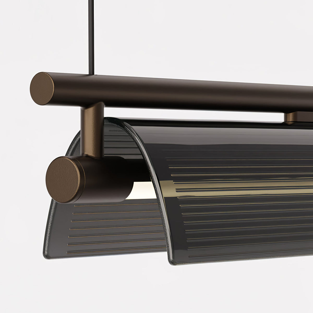 Modern Linear LED Chandelier for Kitchen Island, Smoked Acrylic Pendant Light