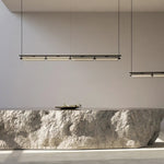 Modern Linear LED Chandelier for Kitchen Island, Smoked Acrylic Pendant Light