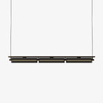 Modern Linear LED Chandelier for Kitchen Island, Smoked Acrylic Pendant Light