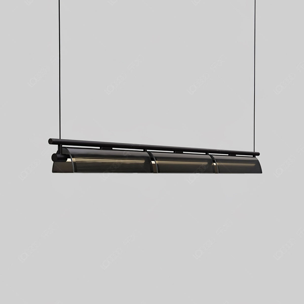 Modern Linear LED Chandelier for Kitchen Island, Smoked Acrylic Pendant Light