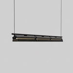 Modern Linear LED Chandelier for Kitchen Island, Smoked Acrylic Pendant Light