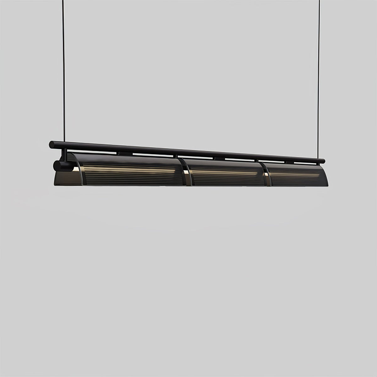 Modern Linear LED Chandelier for Kitchen Island, Smoked Acrylic Pendant Light