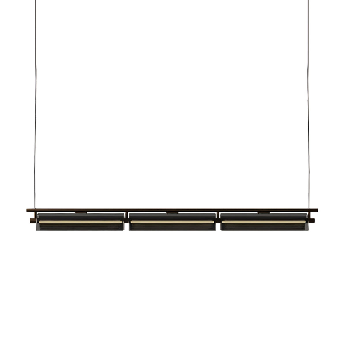 Modern Linear LED Chandelier for Kitchen Island, Smoked Acrylic Pendant Light
