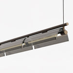 Modern Linear LED Chandelier for Kitchen Island, Smoked Acrylic Pendant Light