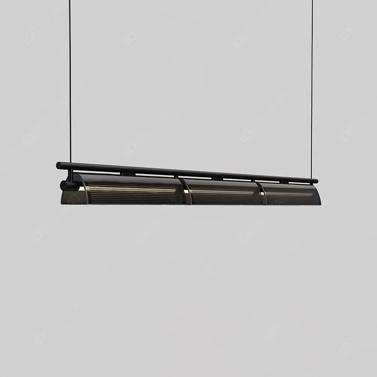 Modern Linear LED Chandelier for Kitchen Island, Smoked Acrylic Pendant Light