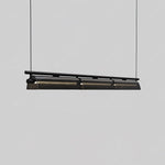 Modern Linear LED Chandelier for Kitchen Island, Smoked Acrylic Pendant Light