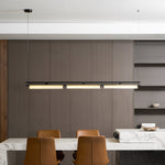 Modern Linear LED Chandelier for Kitchen Island, Smoked Acrylic Pendant Light
