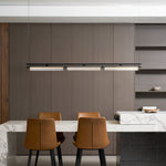 Modern Linear LED Chandelier for Kitchen Island, Smoked Acrylic Pendant Light