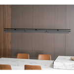 Modern Linear LED Chandelier for Kitchen Island, Smoked Acrylic Pendant Light