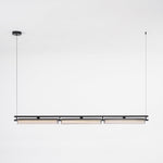 Modern Linear LED Chandelier for Kitchen Island, Smoked Acrylic Pendant Light
