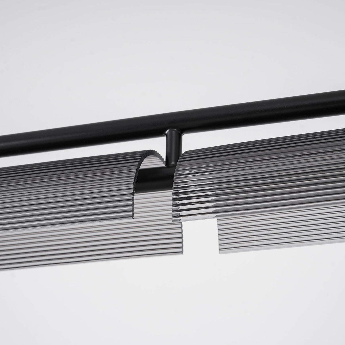 Modern Linear LED Chandelier for Kitchen Island, Smoked Acrylic Pendant Light