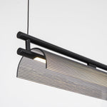 Modern Linear LED Chandelier for Kitchen Island, Smoked Acrylic Pendant Light