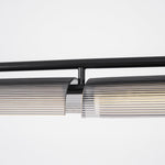 Modern Linear LED Chandelier for Kitchen Island, Smoked Acrylic Pendant Light