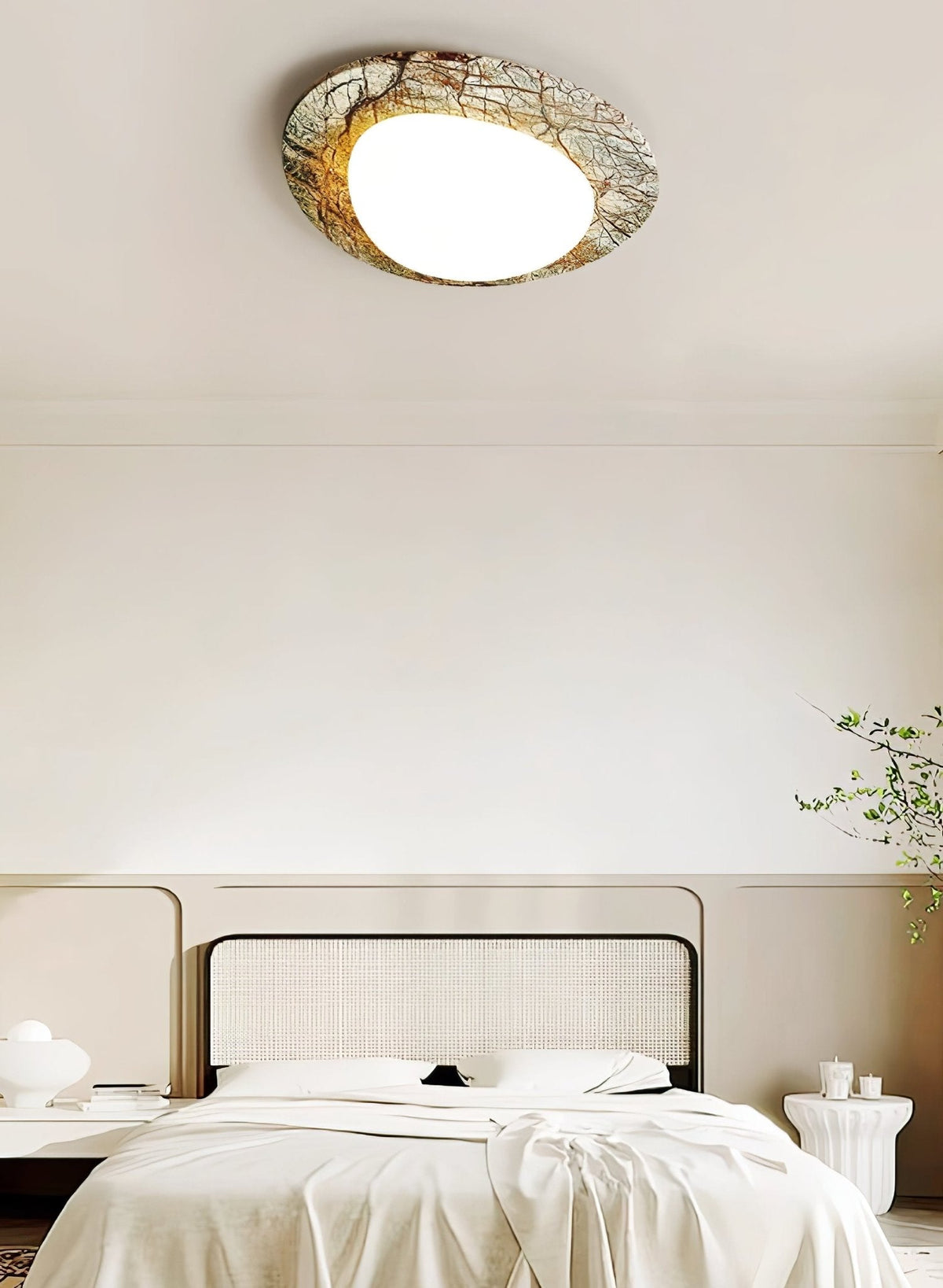 Ayla Marble Ceiling Light – Organic Modern Flush Mount for Living Spaces