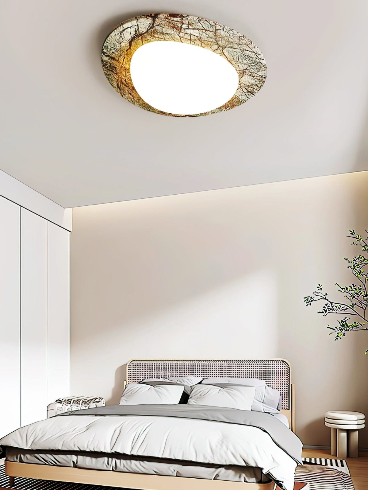Ayla Marble Ceiling Light – Organic Modern Flush Mount for Living Spaces