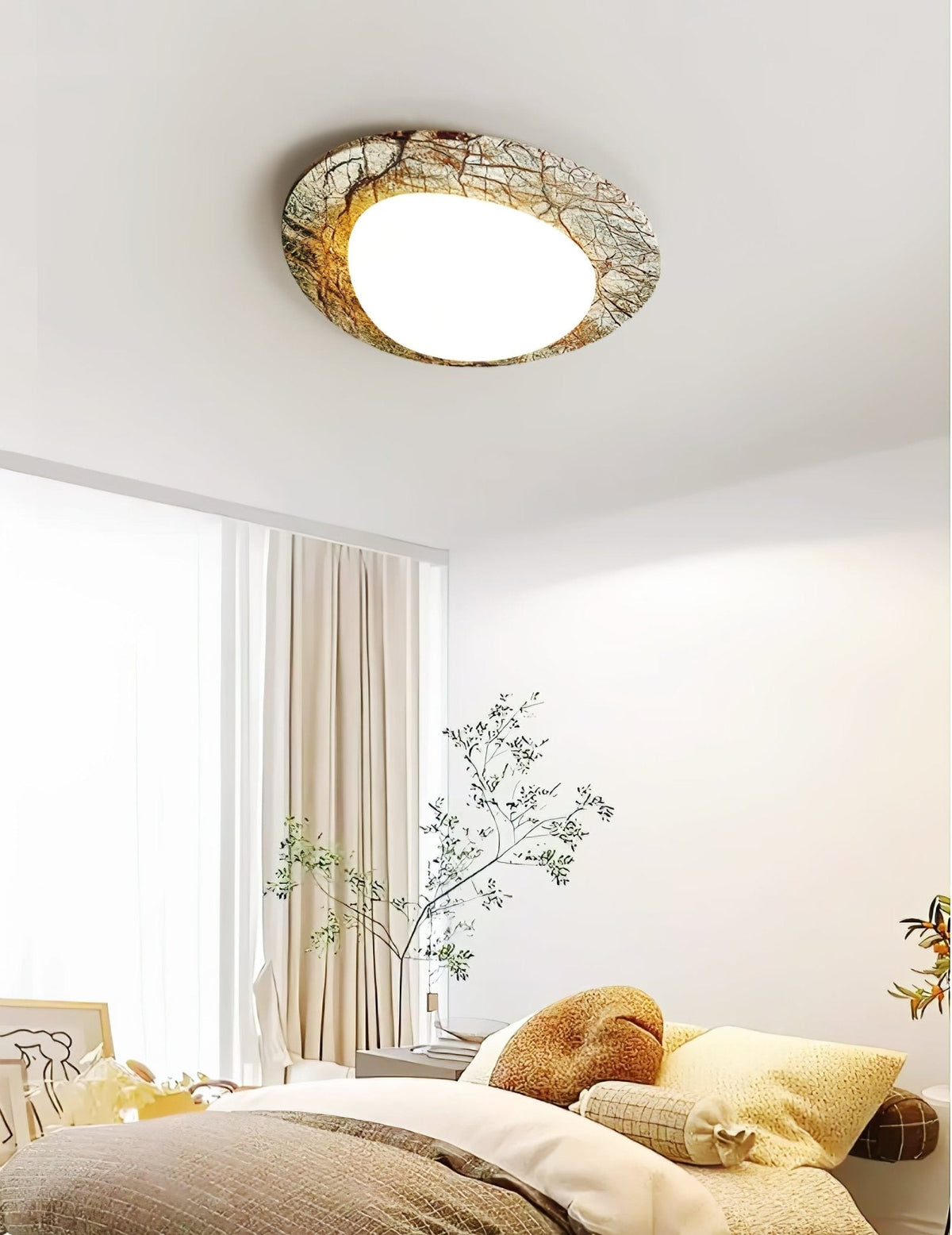 Ayla Marble Ceiling Light – Organic Modern Flush Mount for Living Spaces