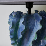 Azure Wave Sculptural Ceramic Table Lamp with Linen Shade