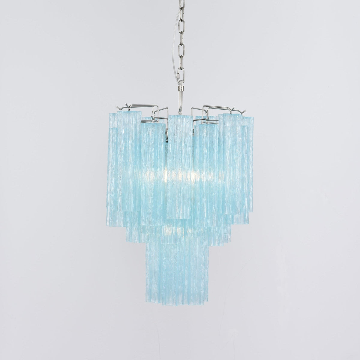 Azzura Glass Chandelier – Handcrafted Ocean Blue Glass Pendant Light for Dining Room and Entryway
