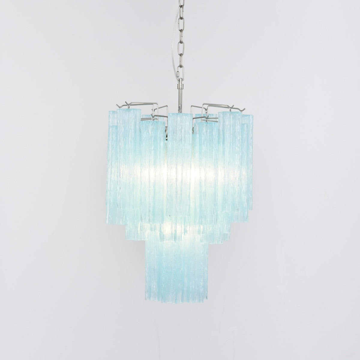 Azzura Glass Chandelier – Handcrafted Ocean Blue Glass Pendant Light for Dining Room and Entryway