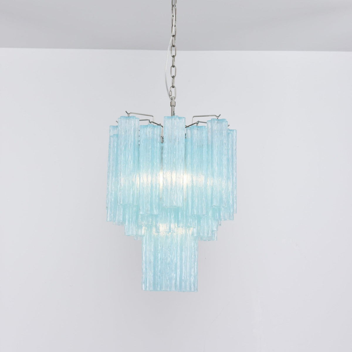 Azzura Glass Chandelier – Handcrafted Ocean Blue Glass Pendant Light for Dining Room and Entryway