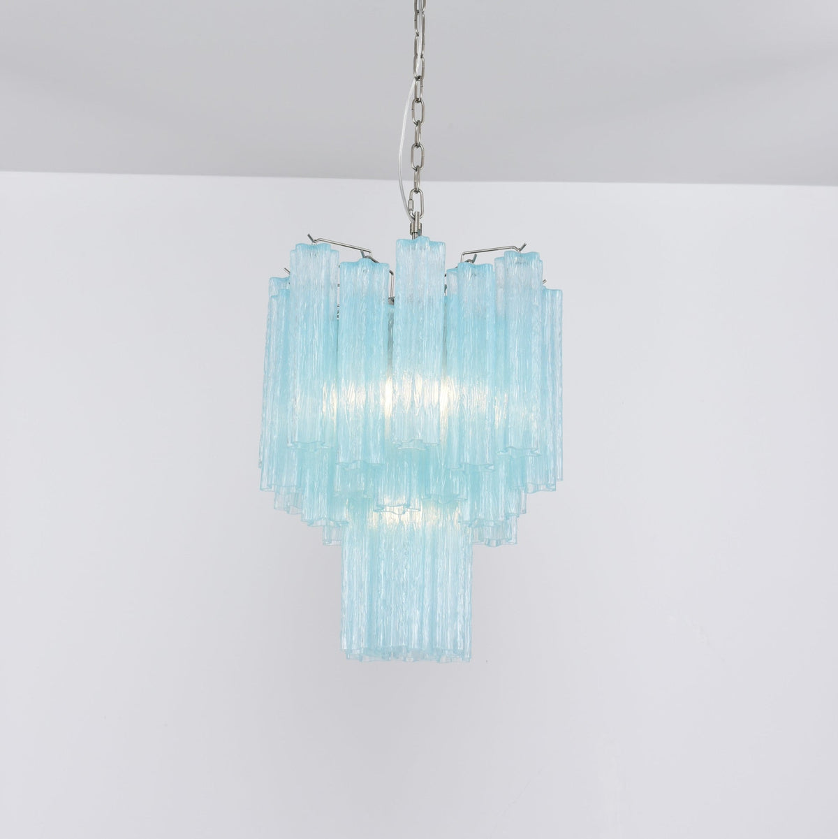 Azzura Glass Chandelier – Handcrafted Ocean Blue Glass Pendant Light for Dining Room and Entryway