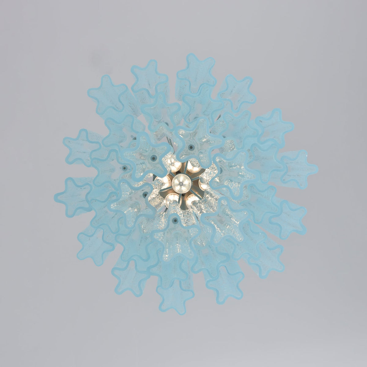 Azzura Glass Chandelier – Handcrafted Ocean Blue Glass Pendant Light for Dining Room and Entryway