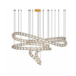 Gabriel Gold Crystal Chandelier – Sculptural LED Pendant for Modern Interiors