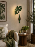 Monstera Leaf Wall Sconce — Tropical Botanical Light for Modern Interiors