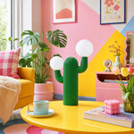 Playline Cactus Sculptural Table Lamp with Frosted Glass Globes