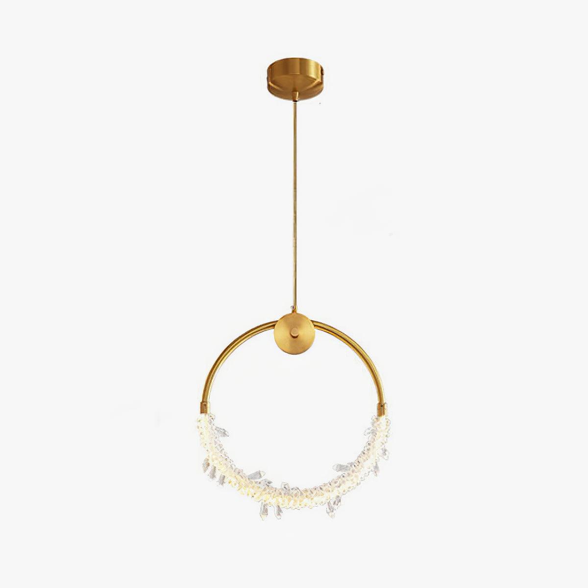Crystal Pendant Light in Copper Gold Finish with Integrated LED