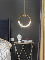 Crystal Pendant Light in Copper Gold Finish with Integrated LED