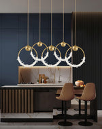 Crystal Pendant Light in Copper Gold Finish with Integrated LED
