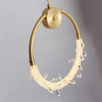 Crystal Pendant Light in Copper Gold Finish with Integrated LED