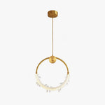 Crystal Pendant Light in Copper Gold Finish with Integrated LED